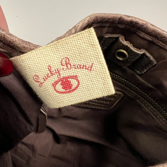 Lucky Brand Leather Patchwork Shoulder Hobo Bag - Picture 7 of 16